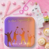 Assiettes En Carton Sunset Vibrant Moderne Tech Graduation (Fête)