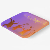 Assiettes En Carton Sunset Vibrant Moderne Tech Graduation (Angulaire)