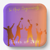 Assiettes En Carton Sunset Vibrant Moderne Tech Graduation (Recto)