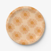 Assiettes En Carton Sunshine baby shower sunburst orange (Devant)