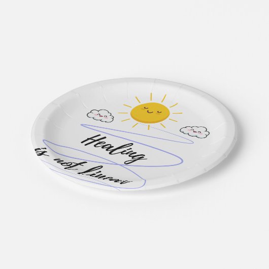 Assiettes En Carton Sunshine Party | Bon papier soleil et nuages (Angle)