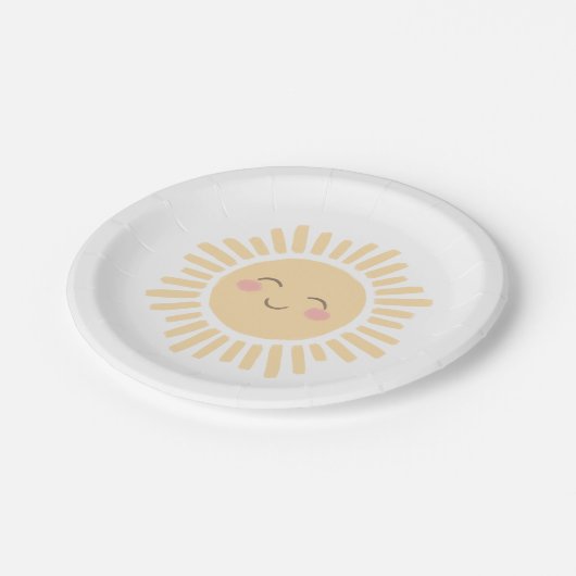 Assiettes En Carton Sunshine Sun fête d'anniversaire (Angle)