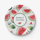 Assiettes En Carton Sunshine & Watermelon (Devant)