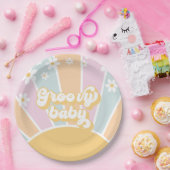 Assiettes En Carton Super Bébé pastel Retro Sunshine baby shower (Fête)
