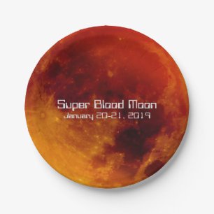 Assiettes En Carton Super Blood Moon Eclipse 2019