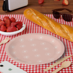 Assiettes En Carton Super Boho les années 70 Fleurs Motif