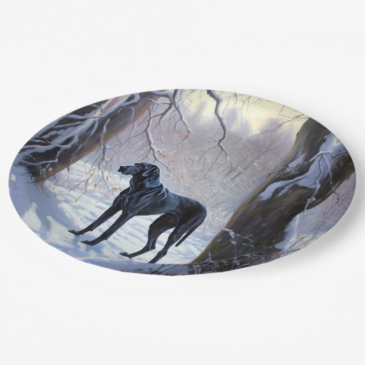 Assiettes En Carton Super Danse Laisser Neige Noël (Angle)