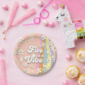 Assiettes En Carton Super Five est une plaque d'anniversaire Vibe (Fête)