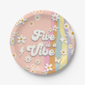 Assiettes En Carton Super Five est une plaque d'anniversaire Vibe (Devant)