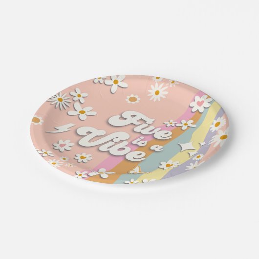 Assiettes En Carton Super Five est une plaque d'anniversaire Vibe (Angle)