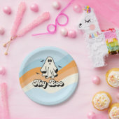 Assiettes En Carton super Ghost retro Halloween Hey Boo Éffrayant (Fête)