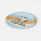 Assiettes En Carton super Ghost retro Halloween Hey Boo Éffrayant (Angle)