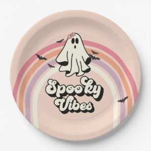Assiettes En Carton super Ghost retro Halloween Vibes Éffrayantes Anni