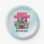 Assiettes En Carton Super Gnomes Rainbow Tie Dye fête d'anniversaire (Devant)