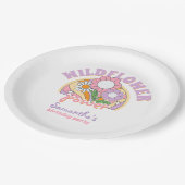 Assiettes En Carton Super les années 70 rétro Fleur sauvage Flower Pow (Angle)