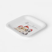 Assiettes En Carton Super mignon chiots de Noël (Angulaire)