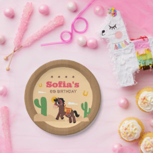 Assiettes En Carton Super mignon Horse Anniversaire Plaque papier