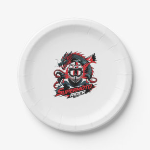 Assiettes En Carton Super Moto Rider � Moto