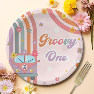 Assiettes En Carton Super One Boho Daisy Rainbow