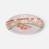 Assiettes En Carton Super One daisy boho floral arc-en-ciel 1er annive (Angle)