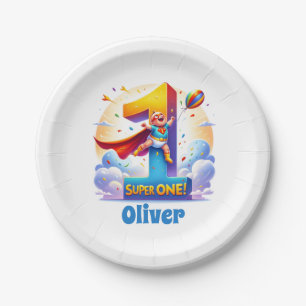 Assiettes En Carton Super 'One' - [Nom]'s Heroic Year