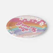 Assiettes En Carton Super One Retro Rainbow 1er anniversaire (Angle)