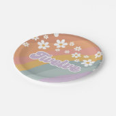 Assiettes En Carton Super Retro Rainbow 12e anniversaire (Angle)