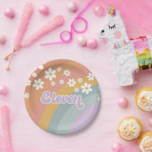 Assiettes En Carton Super Retro Rainbow Onzième anniversaire (Fête)