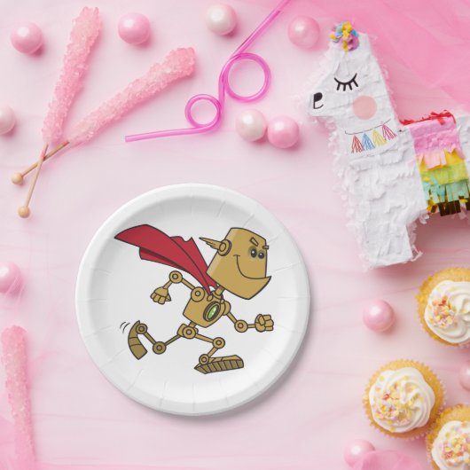 Assiettes En Carton Super Robot (Fête)