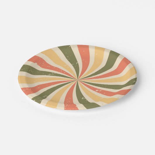 Assiettes En Carton Super rotation rétro éclatement (Angle)