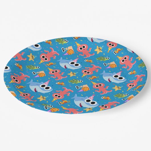 Assiettes En Carton Super simple | Finny Shark Confetti Anniversaire (Angle)