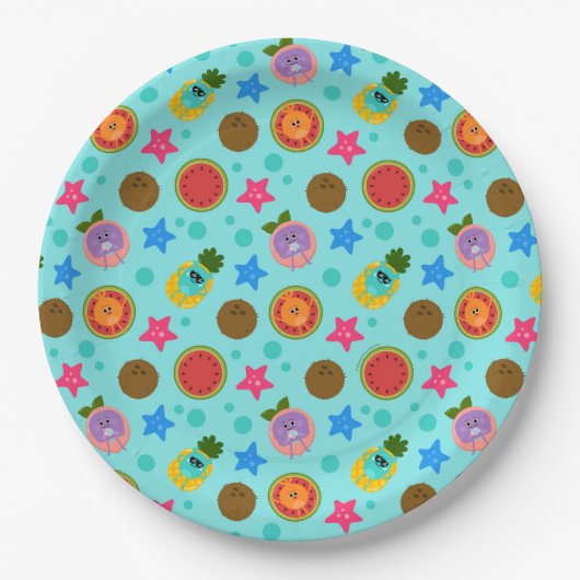 Assiettes En Carton Super simple | Nombres de bosses Anniversaire d'ét (Devant)