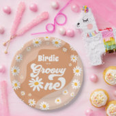 Assiettes En Carton Super un 1er anniversaire fête Boho Retro Daisy  (Fête)