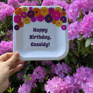 Assiettes En Carton Super violet et rose hippie puissance