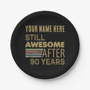 Assiettes En Carton Superbe 90e anniversaire personnalisé