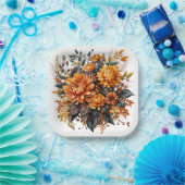 Assiettes En Carton Superbe automne floral (Fête)