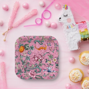 Assiettes En Carton Superbe canton chinois rose floral