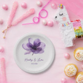 Assiettes En Carton Superbe Mariage de fleurs violettes (Fête)