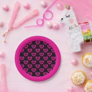 Assiettes En Carton Supergirl Hearts Diagonal Pattern