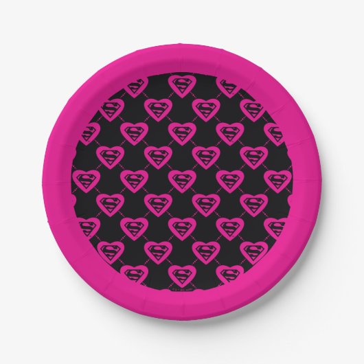 Assiettes En Carton Supergirl Hearts Motif diagonal (Devant)