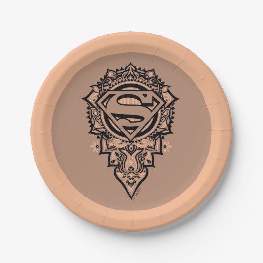 Assiettes En Carton Supergirl Mandala Graphic (Devant)