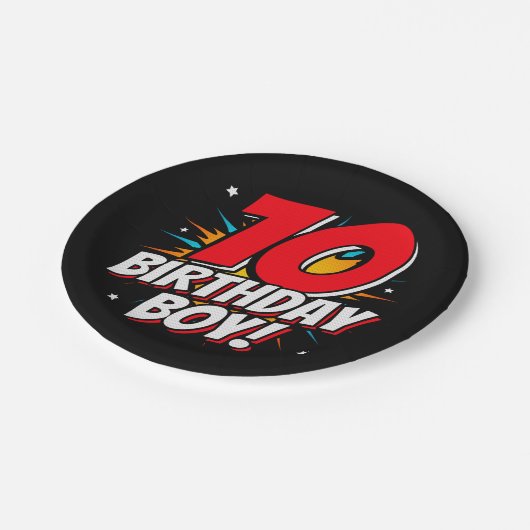 Assiettes En Carton Superhero 10 ans Anniversaire Garçon 10e Anniversa (Angle)