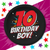 Assiettes En Carton Superhero 10 ans Anniversaire Garçon 10e Anniversa