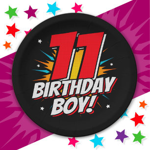 Assiettes En Carton Superhero 11 ans Anniversaire Garçon 11e Anniversa