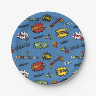 Assiettes En Carton Superhero coloré Motif amusant