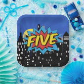 Assiettes En Carton Superhero Comic 5e Plaque de fête d'anniversaire (Fête)