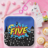 Assiettes En Carton Superhero Comic 5e Plaque de fête d'anniversaire (Fête)