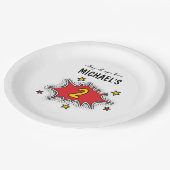 Assiettes En Carton Superhero dynamique 2e anniversaire (Angle)