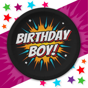 Assiettes En Carton Superhero Party Comic Book Hero Birthday Boy