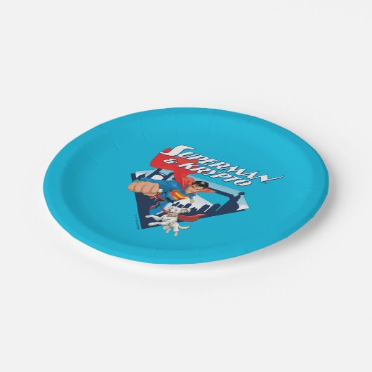 Assiettes En Carton Superman & Krypto Soar (Angle)